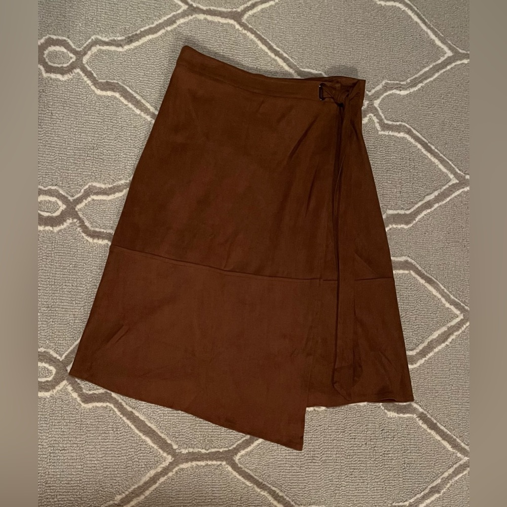 Mystree Faux Suede Wrap Skirt